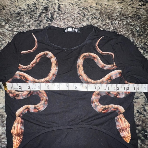 The Kript Viper Snake-Print Stretch-Woven Crop Top, small - Picture 9 of 14